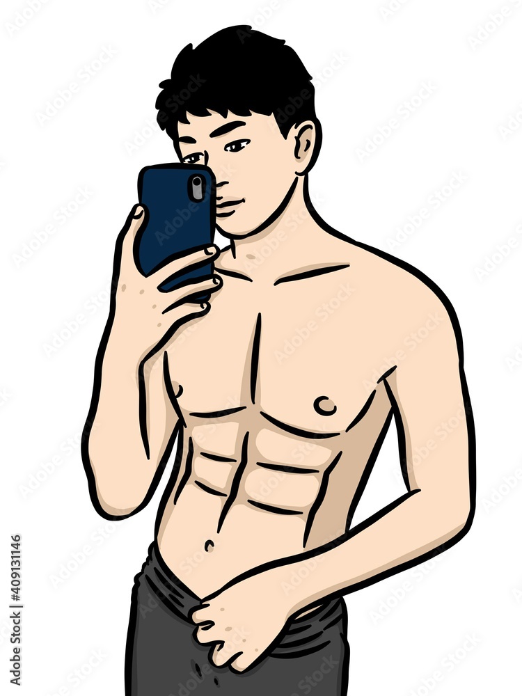 Fototapeta premium cartoon man on white background