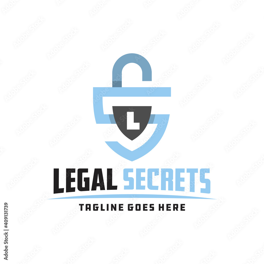Padlock logo with letters S and L Padlock logo with letters S and L