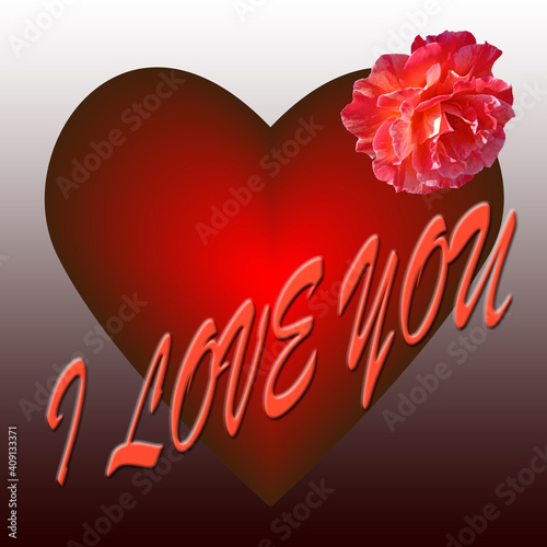   Happy valentines day card.Valentine's card with a pink inscription 
