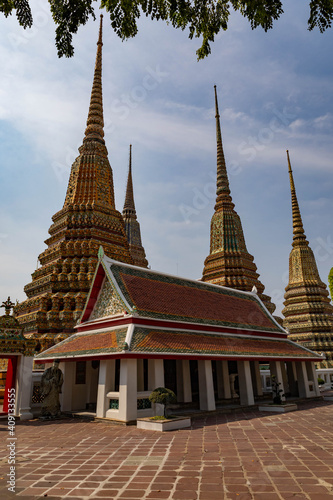 Famous temple in Bangkok Thailand  Wat Pho or Wat Phra Chetuphon Wimonmangklararam 