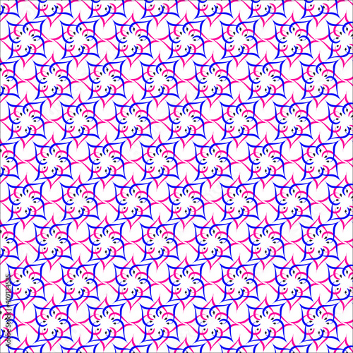 white multicolour  blue seamless pattern with flowers