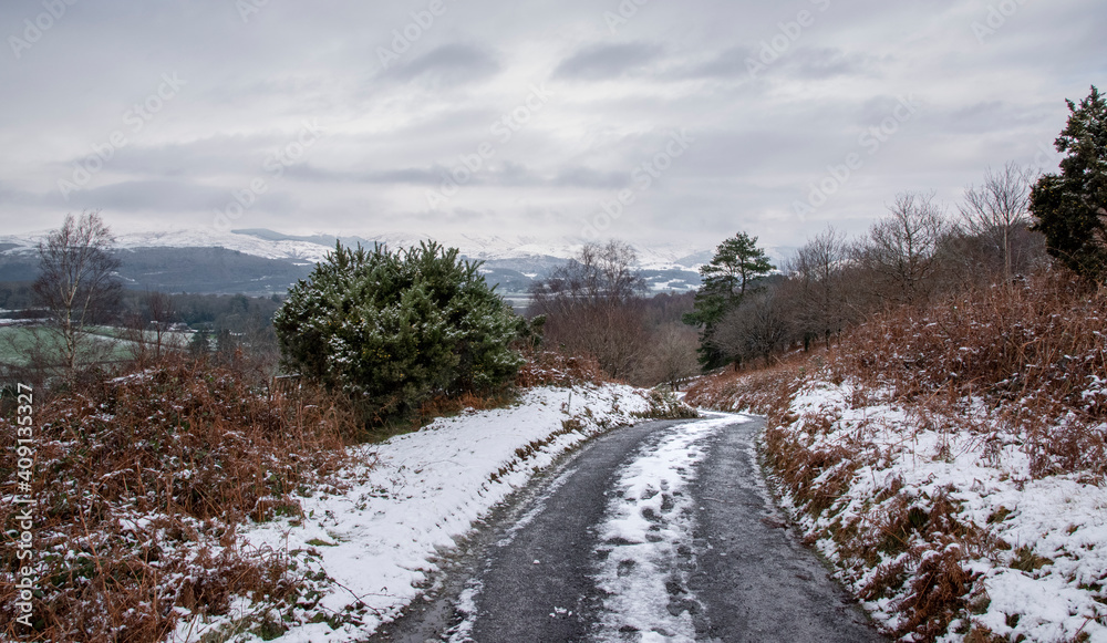 dangerous icy road dangerous icy road