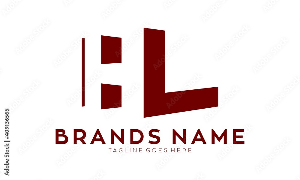 Letter HL unique vector logo