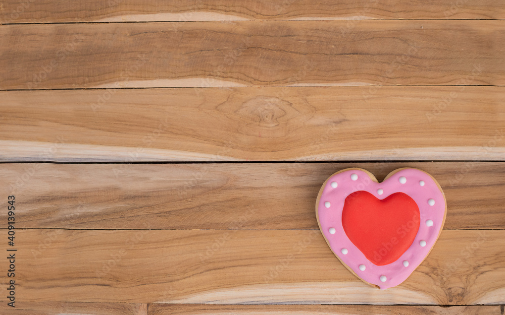 Heart cookies on a wooden background Heart cookies on a wooden background