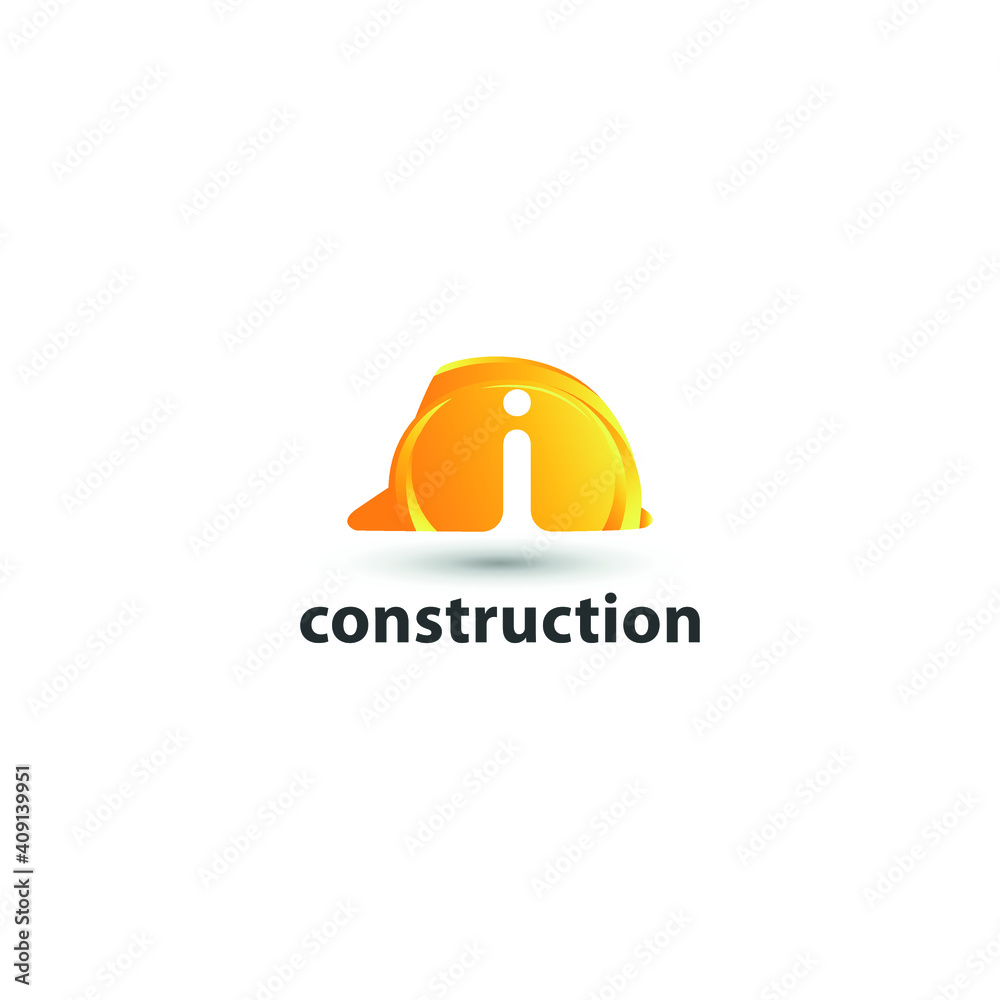construction and consultant engineering logo concept with initial letter i and hard hat helmet construction and consultant engineering logo concept with initial letter i and hard hat helmet