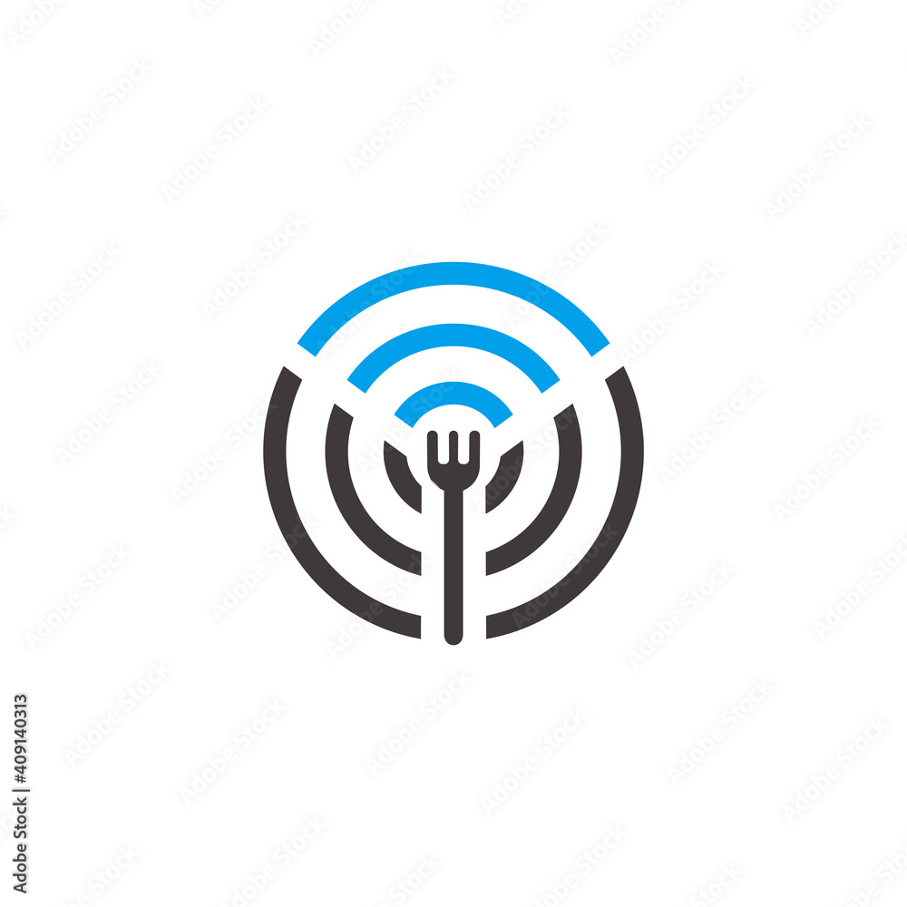 spoon fork free wifi restaurant symbol vector spoon fork free wifi restaurant symbol vector