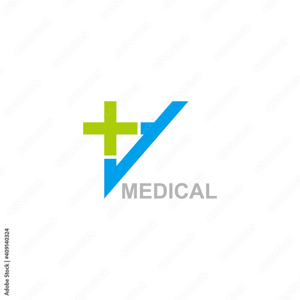 abstract letter v plus medical logo vector abstract letter v plus medical logo vector