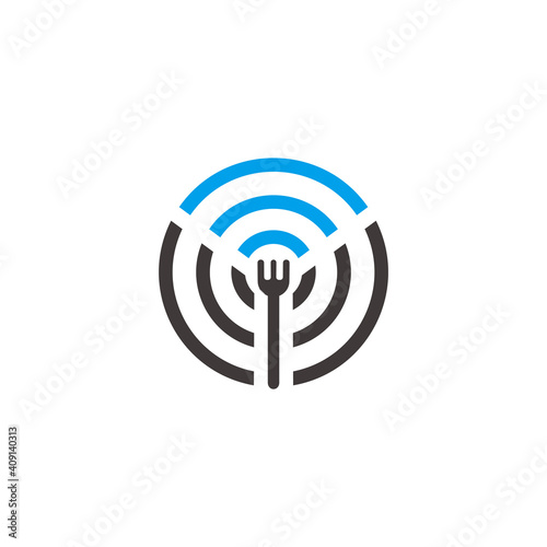 spoon fork free wifi restaurant symbol vector