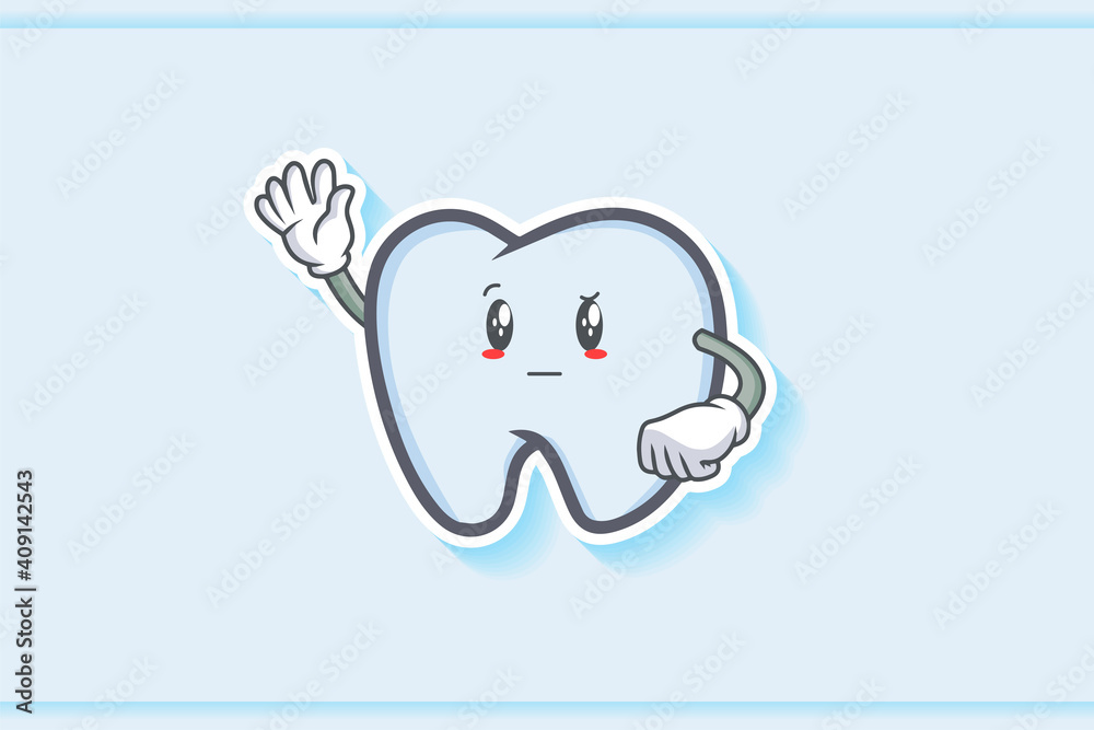 REALLY, ATTENTIVE, CURIOS Face Emotion. Waving Hand Gesture. Tooth Cartoon Drawing Mascot Illustration. REALLY, ATTENTIVE, CURIOS Face Emotion. Waving Hand Gesture. Tooth Cartoon Drawing Mascot Illustration.
