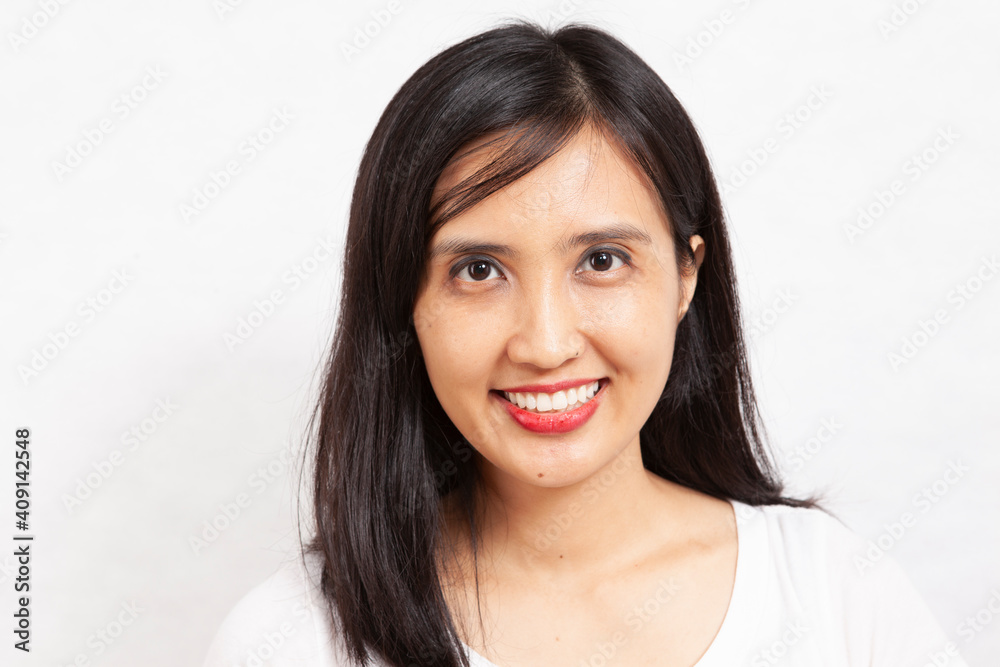 Asian Woman Looking At The Camera With Confident Asian Woman Looking At The Camera With Confident