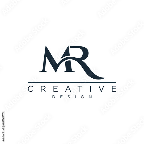 Initials Letter MR or RM Logo Designs Vector