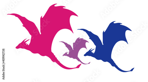 silhouette of  dragons bisexual