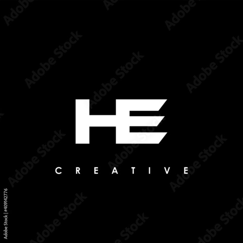HE Letter Initial Logo Design Template Vector Illustration