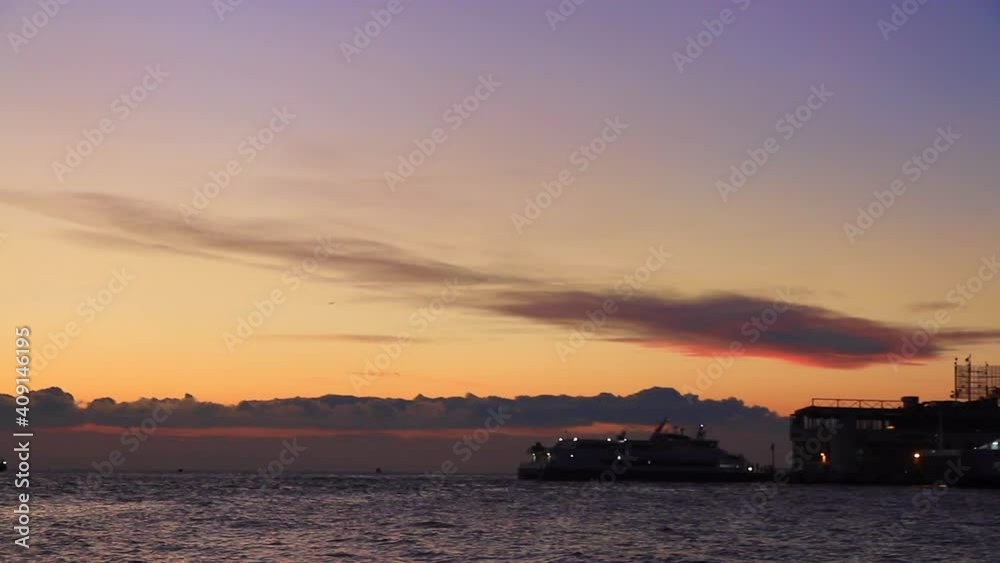 time lapse of clouds and sunset over Aegean sea time lapse of clouds and sunset over Aegean sea