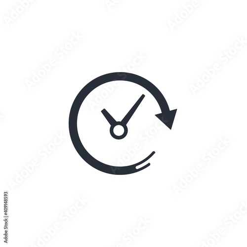  Clock arrows and movement. Rapid Response,  Quick Fast Reaction. Vector linear icon isolated on white background.