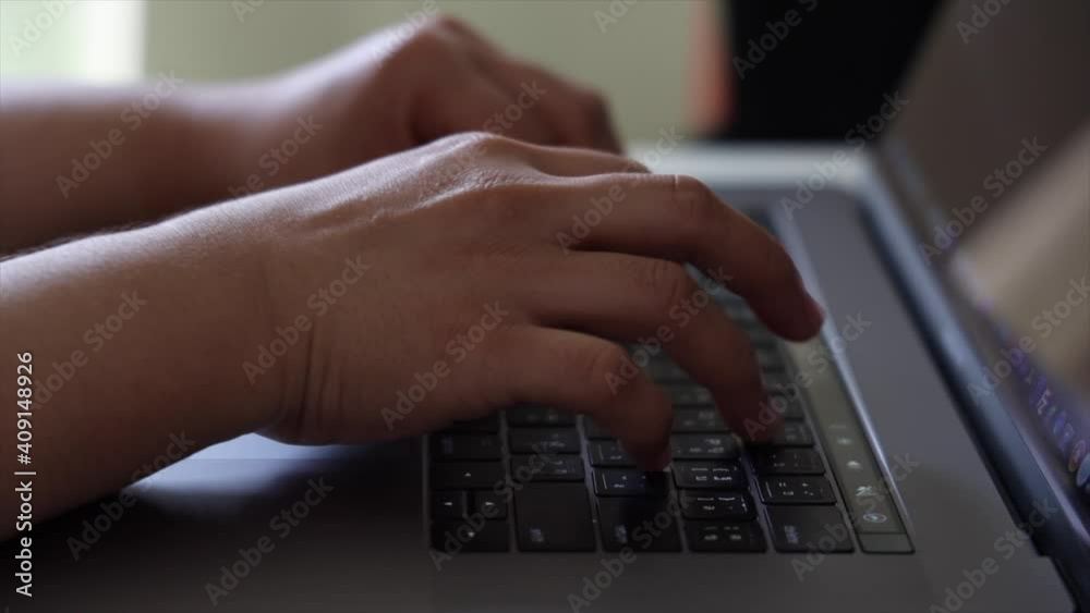 Female hands of business woman professional user worker using typing on laptop notebook keyboard sit at home office desk working online with pc software apps technology concept, close up side view Female hands of business woman professional user worker using typing on laptop notebook keyboard sit at home office desk working online with pc software apps technology concept, close up side view