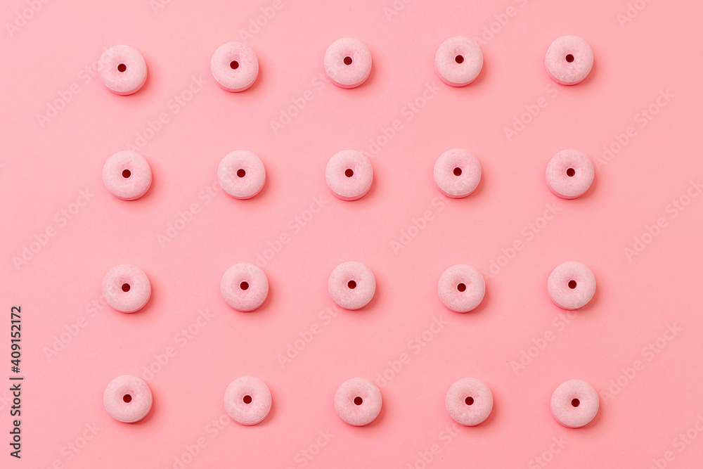 Tablet and pink surface layer. Colorful image. Tablet and pink surface layer. Colorful image.