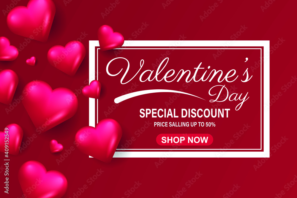 Valentines day sale background with heart. Vector illustration. Wallpaper, flyers, invitation, posters, brochure, banners