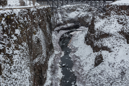 View at Crooked river gorge from the Rex T. Barber Veterans Memorial Bridge in P.S Ogden viewpoint  Central Oregon  USA photo