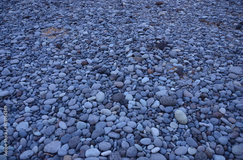 Blue and white pebbles