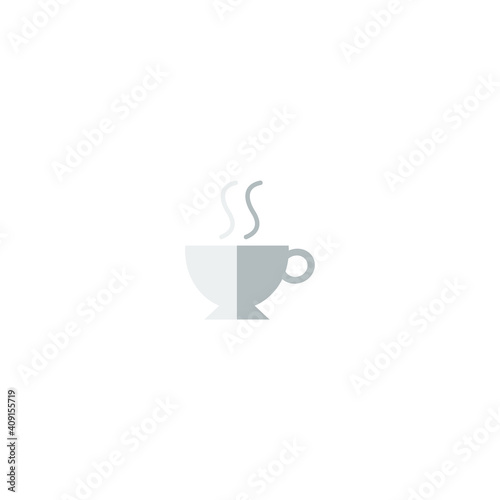 Illustration of Hot Coffee Flat Icon - Fast Food Icon Set Vector Illustration Design.