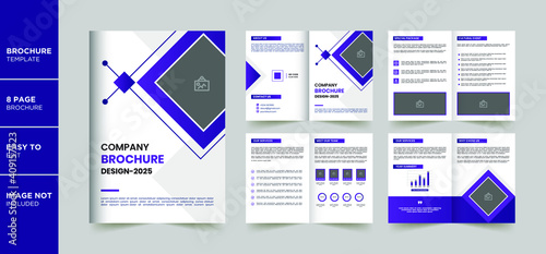 8 Pages Creative Business Brochure with modern abstract shapes
