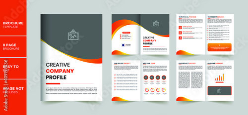 8 Pages Creative Business Brochure with modern circle shapes