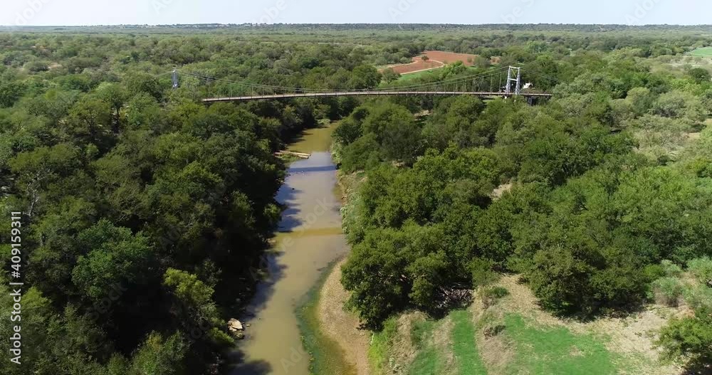 Aerial view of the Regency Bridge on the Colorado River in Texas. Aerial view of the Regency Bridge on the Colorado River in Texas.