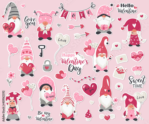Valentine's Day Gnome stickers Collection