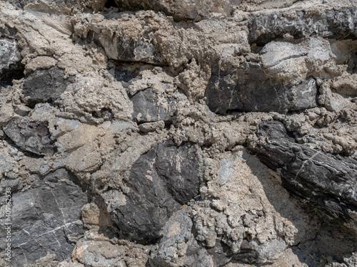 Rock with concrete , stone wall texture background