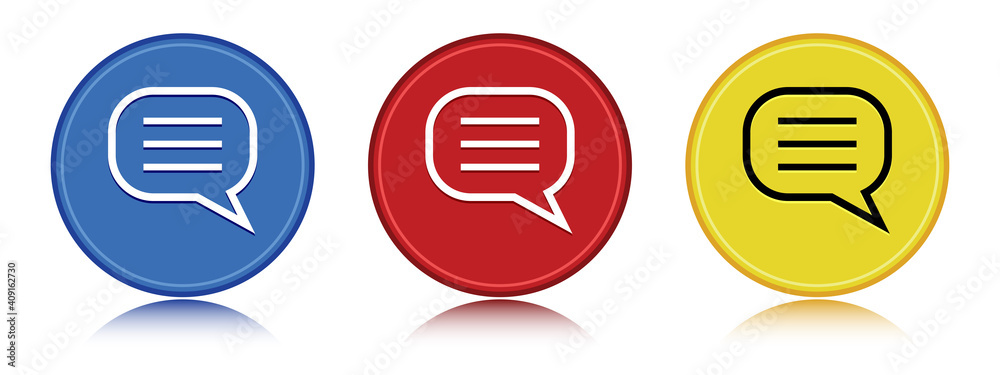 Comment icon flat round button set illustration Comment icon flat round button set illustration