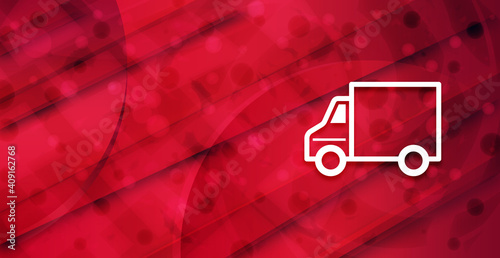 Delivery truck icon colorful shiny abstract banner background illustration