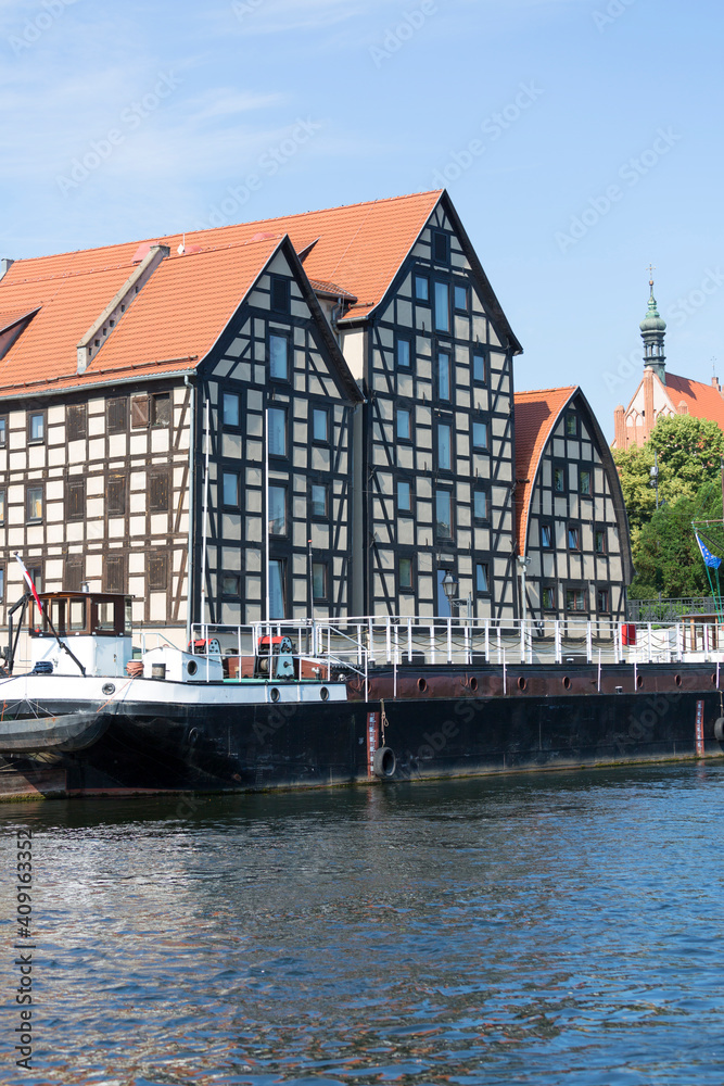 Naklejka premium Historic 18th-century granaries on the Brda River, Bydgoszcz, Poland