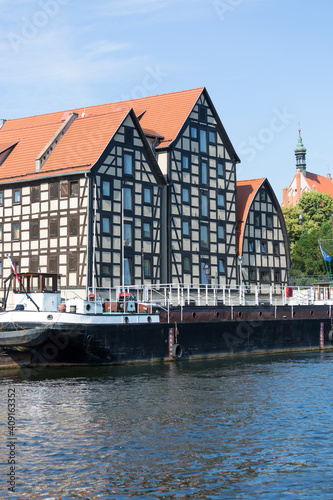Historic 18th-century granaries on the Brda River, Bydgoszcz, Poland