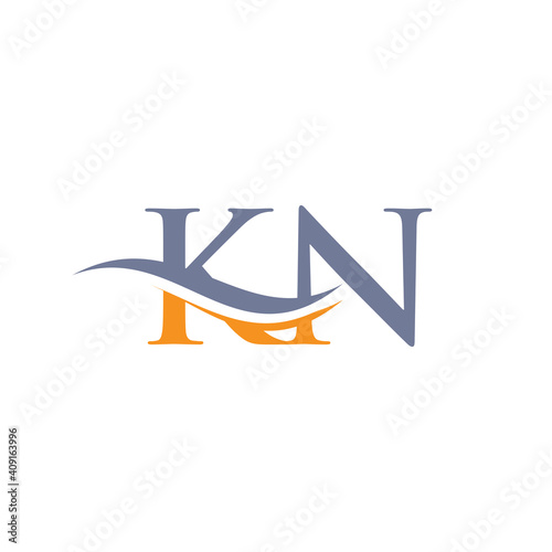 Creative KN letter with luxury concept. Modern KN Logo Design for business and company identity.