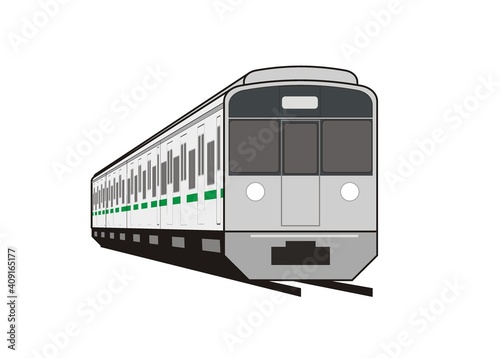 Commuter train in perspective view