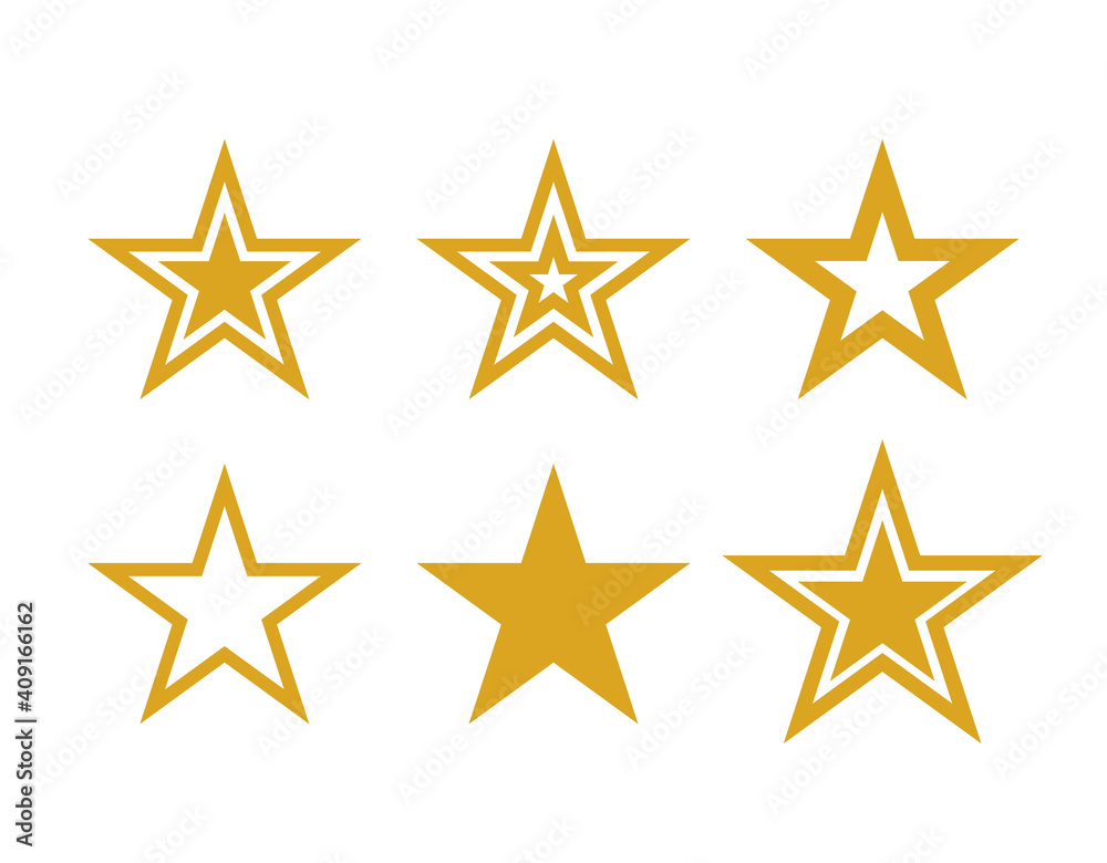 Gold Stars Icons. Vector Symbols Star isolated on white background. Dallas Star. Design template. Gold Stars Icons. Vector Symbols Star isolated on white background. Dallas Star. Design template.