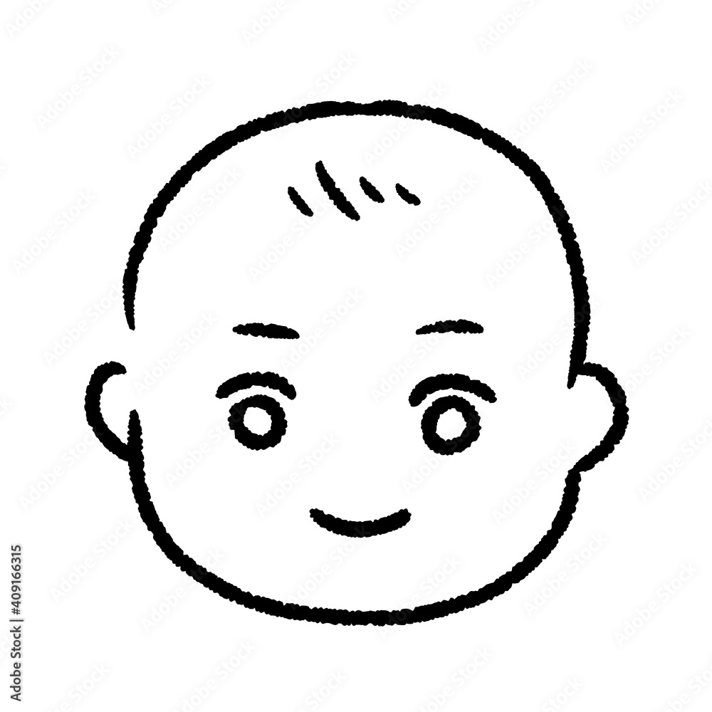 子供のフチありのシンプルタッチイラスト 子供のフチありのシンプルタッチイラスト