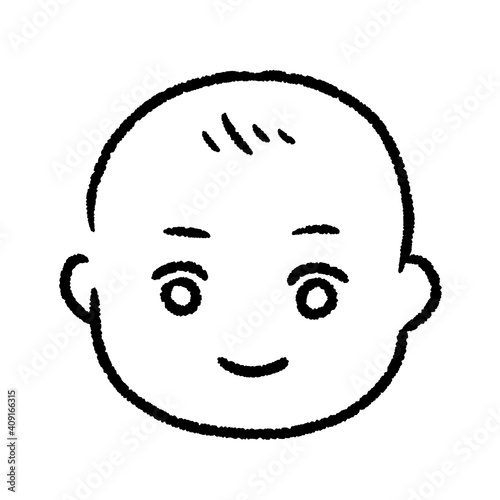 子供のフチありのシンプルタッチイラスト
