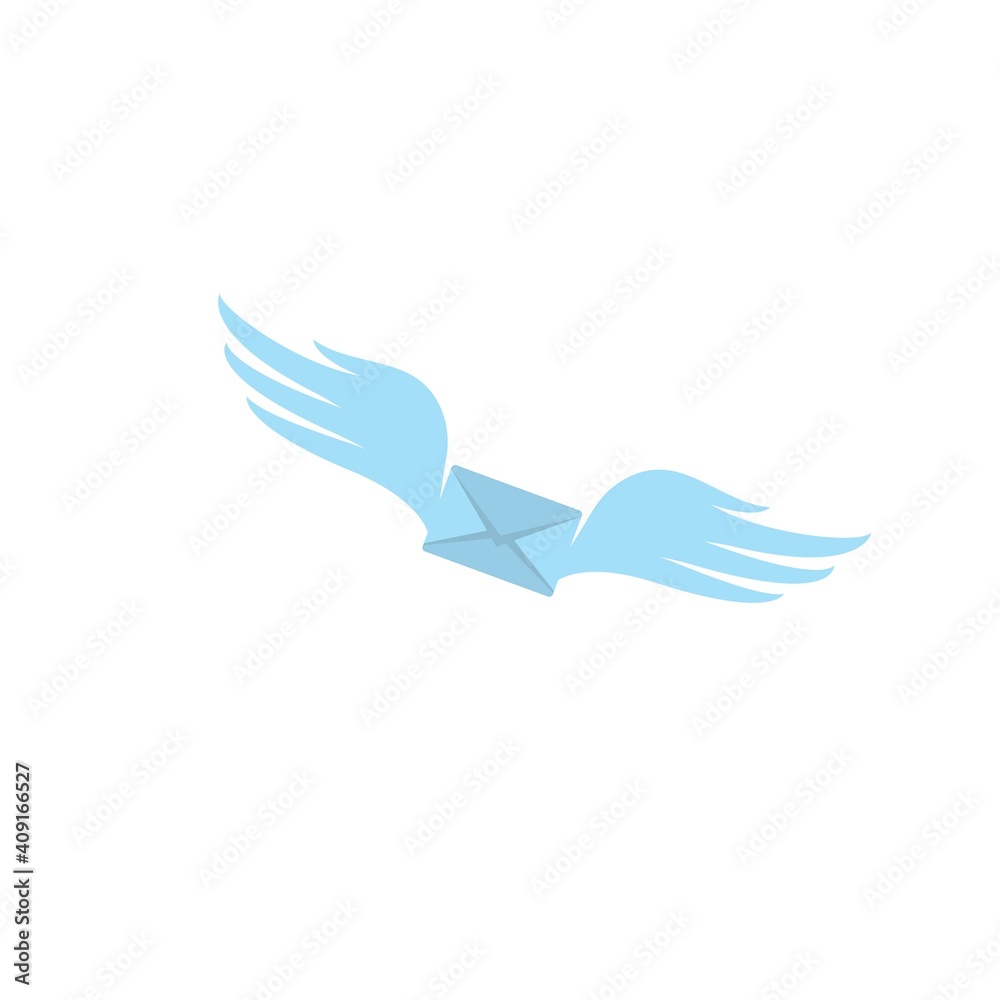 wing mail logo vector icon illustration
