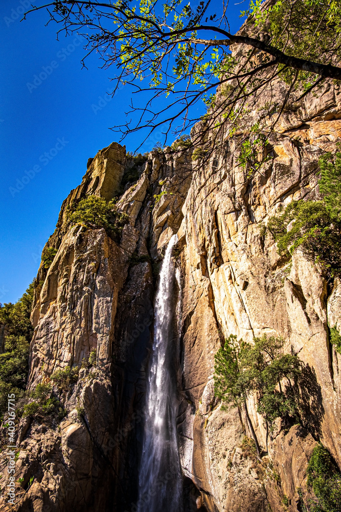 Waterfall Piscia di Gallo, highest Waterfall of Corse, France Waterfall Piscia di Gallo, highest Waterfall of Corse, France