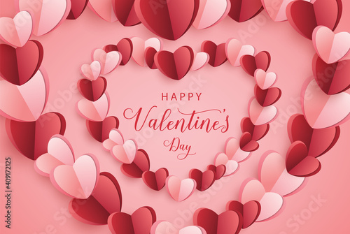 Happy Valentines Day background with lovely hearts, Valentines Day Banner
