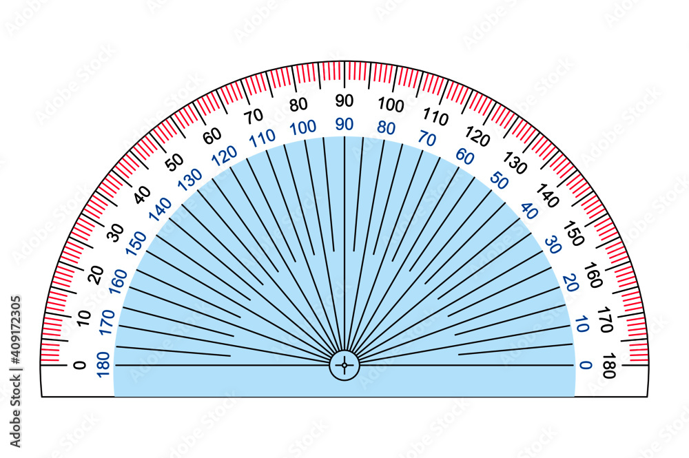 Photo &amp; Art Print Semi-Circular Protractor, D shape scale 