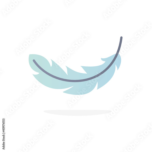 Falling feather flat icon