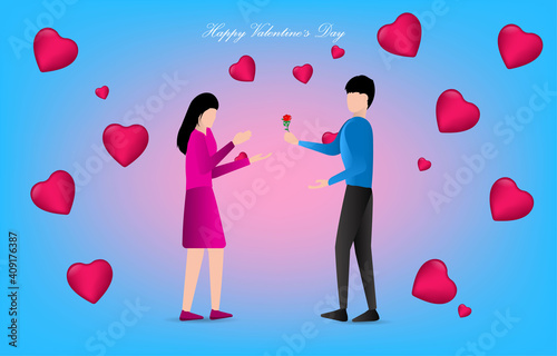 men and woman couple love design graphics symbol heart concept valentine day