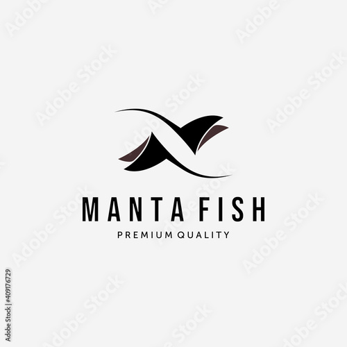 Manta Fish or Stingray Logo Vintage Vector, Design and Illustration of Undersea Wildlife Concept