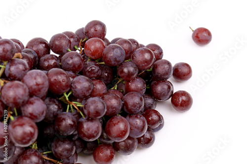 Fresh Organic Grapes on white background