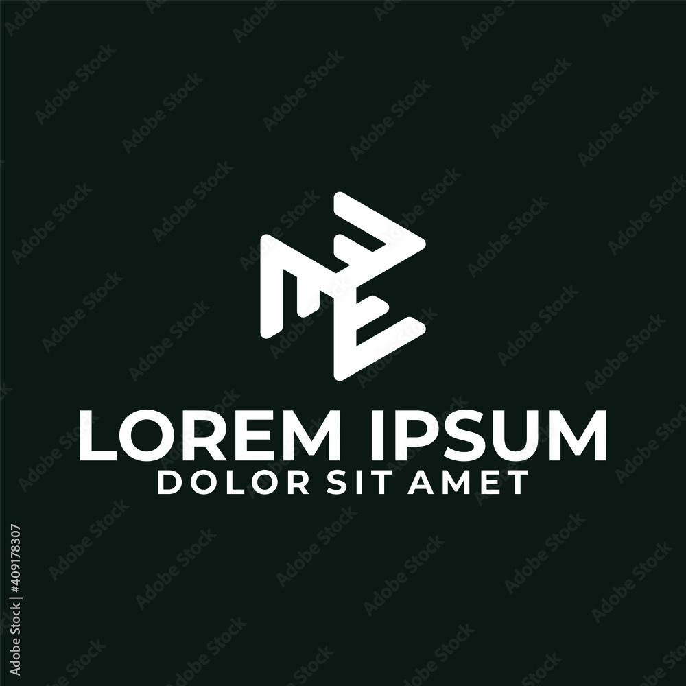 Initial letter E or triple E logo template with geometric triskele line art illustration in flat design monogram symbol Initial letter E or triple E logo template with geometric triskele line art illustration in flat design monogram symbol