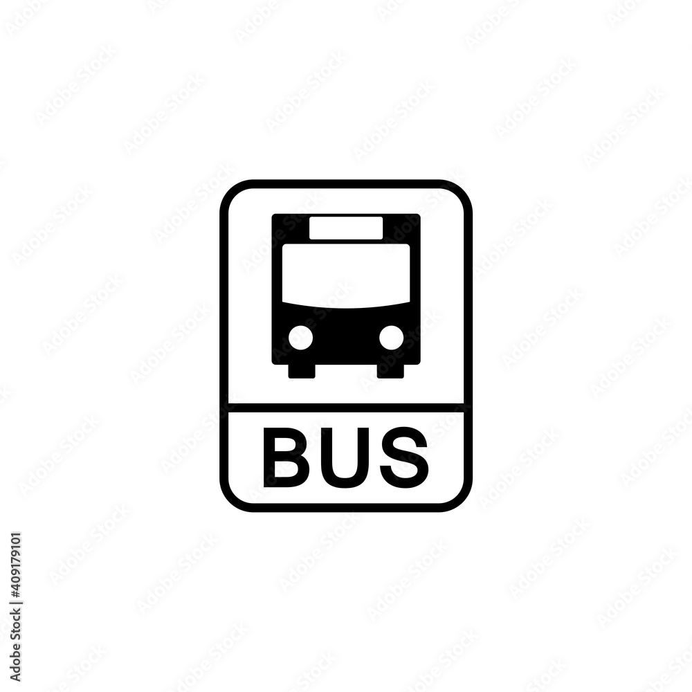 Bus stop icon isolated on white background Bus stop icon isolated on white background