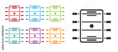 Black Hockey table icon isolated on white background. Football table. Set icons colorful. Vector.
